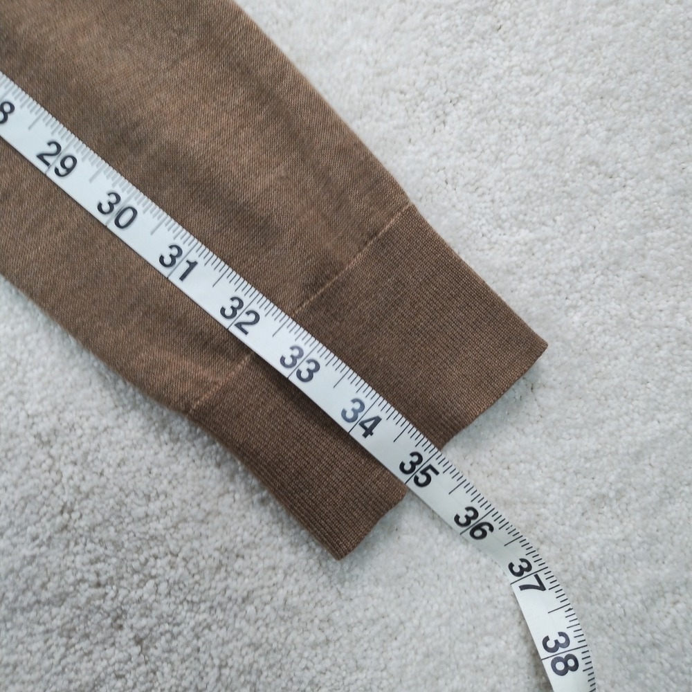 POLO Ralph Lauren Sweater Men's Med Brown Washable Merino Wool V-Neck Liteweight - Picture 13 of 13